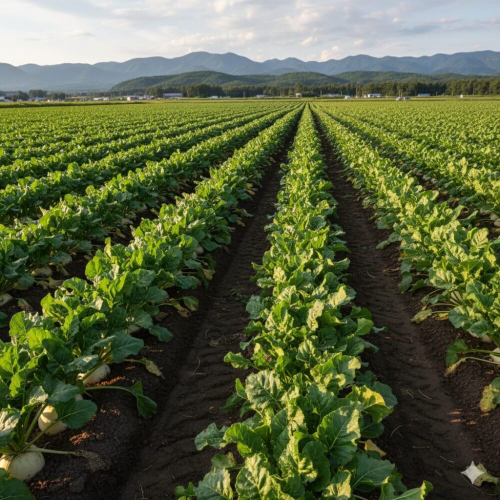 十勝で栽培されるビート（甜菜）の画像