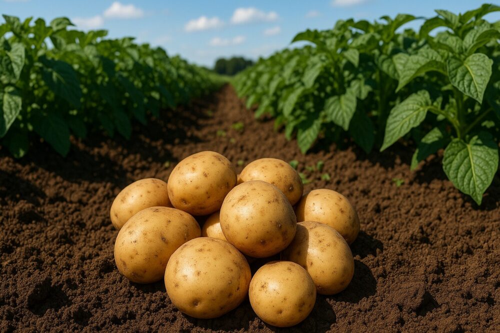 馬鈴薯を栽培している画像